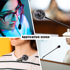 6Pcs Polyester Microphone Pompom Ball Cover&nbsp;AJEW-CN0004-91