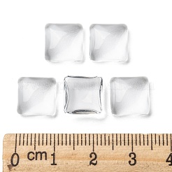 無色透明ガラスの正方形のカボション  10x4mm&nbsp;GGLA-A001-10mm