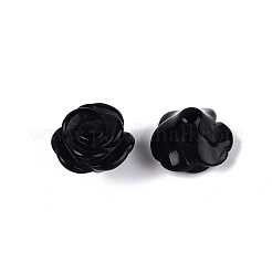 天然黒曜石の彫刻ビーズ  花バラ  8~10x12.5~13.5x13mm  穴：0.8~0.9mm&nbsp;G-Q601-40A