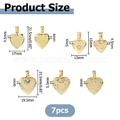 7Pcs 7 Styles Brass Locket Pendants&nbsp;KK-HS0015-91