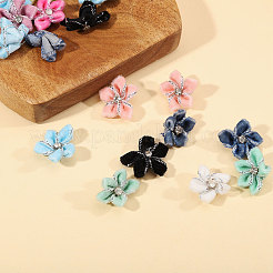 40色のベルベットと樹脂ラインストーンカボション10個  花  ミックスカラー  20~23x25~26x7mm  4個/カラー&nbsp;FIND-CA0011-27