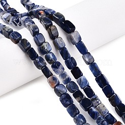 天然石ソーダライトビーズ連売り  直方体の  6.5~10x4.5~7x4.5~5.5mm  穴：0.8mm  約52個/連  14.96~15.35''（38~39センチメートル）&nbsp;G-T141-11A