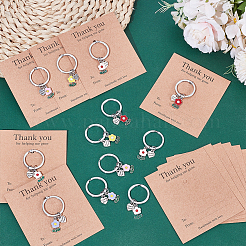 12Pcs 6 Styles Zinc Alloy Enamel Keychains&nbsp;KEYC-ME0001-11