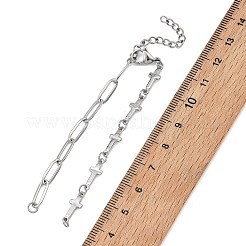 304 Stainless Steel Paperclip Chain and Cross Link Chain Bracelet Making&nbsp;AJEW-JB01642