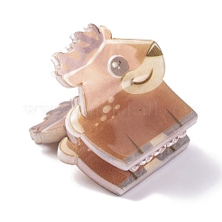 かわいいミニ動物のアクリル爪ヘアクリップ  女の子のためのヘアアクセサリー  鹿  25x27x26.5mm&nbsp;PHAR-A012-01D