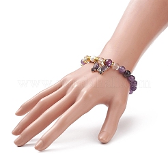 Natural Gemstone Round Beads Beaded Bracelets&nbsp;BJEW-JB09052