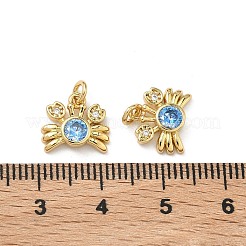 Brass Micro Pave Cubic Zirconia Charms&nbsp;KK-C252-03G