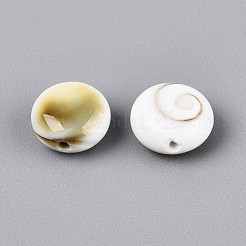ナチュラルシヴァアイシェルビーズ  ロンデル  貝殻色  8x4.5~5mm  穴：0.8~0.9mm&nbsp;BSHE-T014-33A