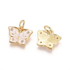Brass Micro Pave Cubic Zirconia Charms&nbsp;ZIRC-G161-05G-02