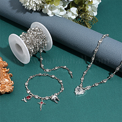 4 Yards Alloy Rhinestone Link Chains&nbsp;LCHA-PH0001-02P