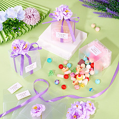 Clear PVC Candy Gift Packaging Boxes with Ribbon & Artificial Flower&nbsp;CON-TAC0001-20E