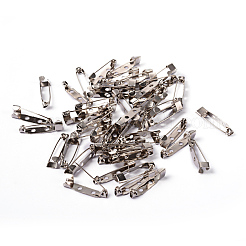 アイアン製ブローチパーツ  バックバーピン  2穴付き  プラチナ  25x5mm  穴：2mm  ピン：1mm&nbsp;IFIN-S525-25mm