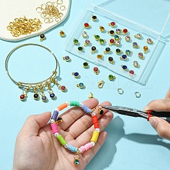 DIY 誕生石チャーム バングル & ペンダント デコレーション 作成キット  ジュエリーセット  ゴールドカラー  10x7x5.3mm  穴：1.6mm&nbsp;DIY-YW0008-95