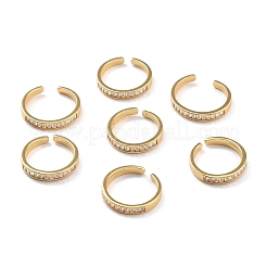 Clear Cubic Zirconia Open Cuff Ring for Women&nbsp;RJEW-C018-01G