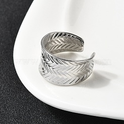 304ステンレススチールオープンカフリング  ステンレス鋼色  12.5mm&nbsp;RJEW-H261-14P