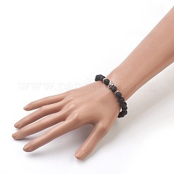 Natural Lava Rock Beads Stretch Bracelets&nbsp;BJEW-JB03850-04