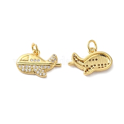 Rack Plating Brass Pave Cubic Zirconia Pendants&nbsp;KK-O142-29G