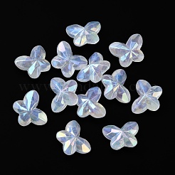 透明なアクリルビーズ  蝶  ホワイト  14x18x9mm  穴：2mm  543個/ 500g&nbsp;OACR-O006-08