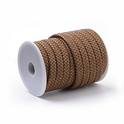 レザー編組コード  擬似皮ひもを内側に  ペルー  11~12x6mm  約10.93ヤード（10m）/ロール&nbsp;WL-R009-12x6-05