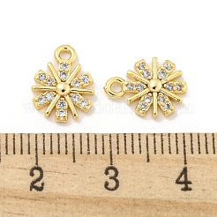 Brass Micro Pave Clear Cubic Zirconia Charms&nbsp;KK-Z044-16G