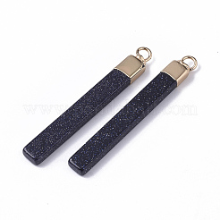 Top Golden Plated Synthetic Blue Goldstone Pendants&nbsp;G-S359-028B