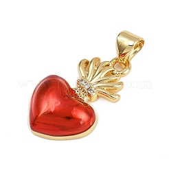 Brass Micro Pave Clear Cubic Zirconia Pendants&nbsp;LS-KK-D409-03G