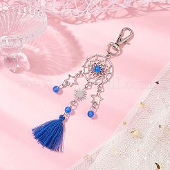 Natural & Dyed Malaysia Jade Bead & Alloy Pendant Decoration&nbsp;HJEW-JM02937