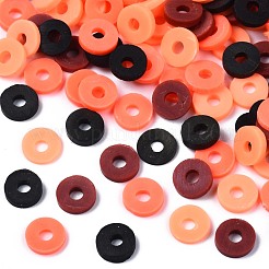 手作り樹脂粘土ビーズ連売り  ジュエリー工芸用品のDIY用  ヒシビーズ  ディスク/フラットラウンド  ライトサーモン  6x0.5~1mm  穴：1.8mm  約290~320個/連  15.75インチ〜16.14インチ（40~41cm）&nbsp;CLAY-R089-6mm-T02B-21