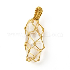 混合天然石ペンダント  金のメタリック線で  ナゲット  32~50.5x15~22x11~17mm  穴：3~5x6mm&nbsp;PALLOY-JF00845