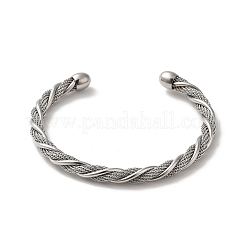 Non-Tarnish 304 Stainless Steel Twist Rope Cuff Bangles&nbsp;BJEW-P310-06P