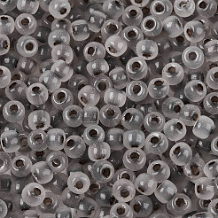 内側が透明なガラスシードビーズ6/0個。  ロンデル  丸い穴  ゲインボロ  4x3mm  穴：1.2~1.5mm  約6080個/ポンド&nbsp;SEED-N008-08B