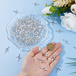 チベット風アロイペンダント110個  スターのチャーム  ニッケルフリー  アンティークシルバー  27x17x2.5mm  穴：1.8mm&nbsp;TIBE-DC0001-23