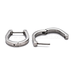 変色しにくい304ステンレススチール製フープピアス  馬の靴  ステンレス鋼色  16.5x16x3mm  ピン：1mm&nbsp;STAS-J033-14B-P