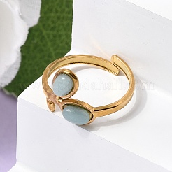 304 Stainless Steel Cuff Open Rings&nbsp;RJEW-F213-04G-09