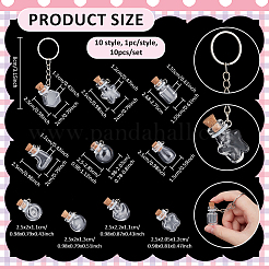 10Pcs 10 Styles Mini Glass Wishing Bottle Pendant Decorations&nbsp;KEYC-NB00033