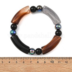 Opaque Acrylic Tube Beaded Stretch Bracelets&nbsp;BJEW-JB14454