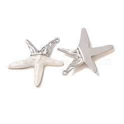 304ステンレススチールと樹脂製のペンダント  ヒトデチャーム  ステンレス鋼色  36x31x4.5mm  穴：2mm&nbsp;RE-CBA1E3F-03A-P