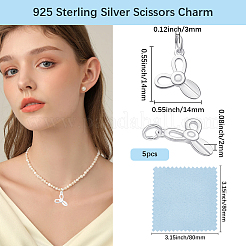 5Pcs 925 Sterling Silver Charms&nbsp;STER-BBC0009-93B