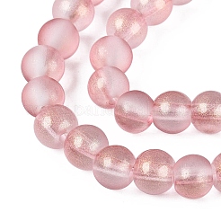 Frosted Transparent Glass Bead Strands&nbsp;GLAA-P065-6mm-09