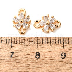 Brass Pave Clear Cubic Zirconia Connector Charms&nbsp;CU-CBAEC99-15G