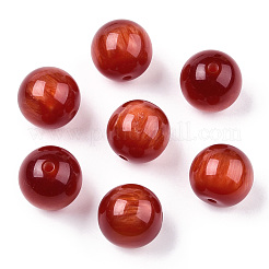 樹脂ビーズ  天然石風  ラウンド  ファイヤーブリック  19.5~20mm  穴：2.5mm&nbsp;RESI-S377-15C-05