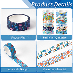 12 Rolls Sea Animals Theme Adhesive Paper Tapes&nbsp;DIY-WH20009-47C