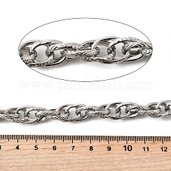 304ステンレススチールテクスチャーオーバルリンクチェーン  スプールで  溶接されていない  ステンレス鋼色  14.5x10.5x2.5mm&nbsp;CHS-V001-01P