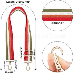 キャンバスバッグストラップ  合金回転式ナスカン付き  バッグ交換用アクセサリー  レッド  71cm&nbsp;FIND-WH0065-24A-01