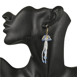 304 Stainless Steel Glass Seed Beads Jellyfish Dangle Earrings&nbsp;EJEW-MZ00553-04