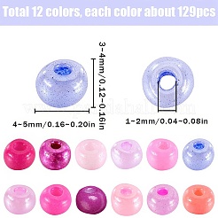 156g12スタイルのガラスシードビーズ  混合スタイル  ラウンド  ピンク  4~5x3~4mm  穴：1~2mm  13g /スタイル&nbsp;SEED-SC0001-33A