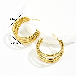 Retro Triple C-shaped 201 Stainless Steel Stud Earrings&nbsp;PN7047