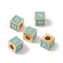 Rack Plating Brass Enamel Beads&nbsp;KK-B060-04G-06N
