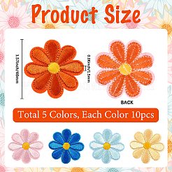 50Pcs 5 Colors Computerized Embroidery Cloth Iron on/Sew on Patches&nbsp;PATC-CY0001-17A