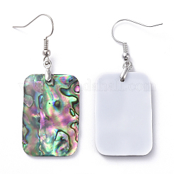 Abalone Shell/Paua Shell Dangle Earrings&nbsp;EJEW-K081-02D